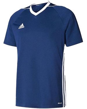 adidas V-Neck Striped T-Shirt - Blue