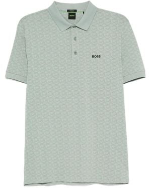 BOSS Logo-Print Polo Shirt - Green