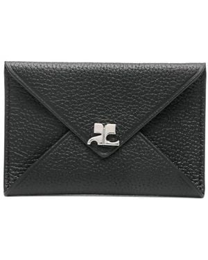Courreges Logo-Plaque Envelope Cardholder - Black