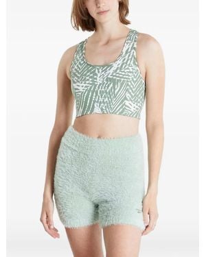 RVCA Palm-Leaf Print Racerback Bra - Green
