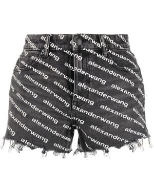 Alexander Wang Logo Bite Shorts Gray