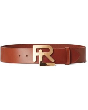 Ralph Lauren Leren Riem Met Logogesp - Wit