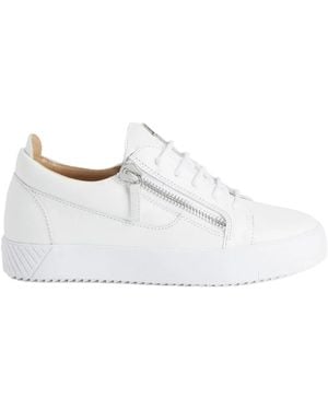 Giuseppe Zanotti Gail Lace-Up Zip-Detail Trainers - White