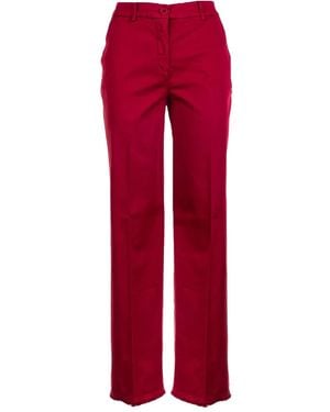 Via Masini 80 Button-Fastening Pants - Red