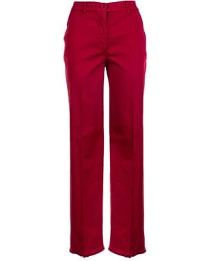 Via Masini 80 Button-fastening Trousers - レッド