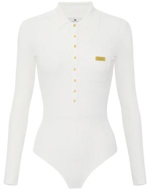 Elisabetta Franchi Micro-Braided Knit Bodysuit - White