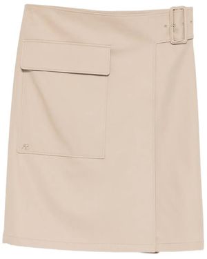 Courreges Pocket Belted Midi Skirt - Natural