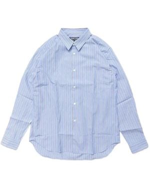 Comme des Garçons Striped-Pattern Button-Up Shirt - Blue