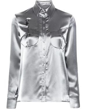 Sinéad O'Dwyer Pajama Satin Shirt - Gray