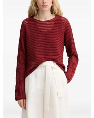 Marc O' Polo Ajour Open-Knit Jumper - Red