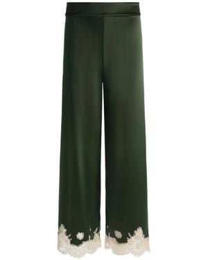 Alice + Olivia Athena Lace-Trim Palazzo Pants - Green