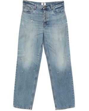 Haikure Five-Pocket Paint-Splatter Jeans - Blue