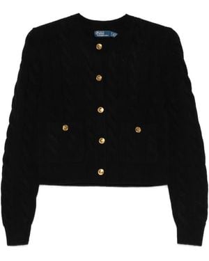 Polo Ralph Lauren Cable-Knit Buttoned Cardigan - Black