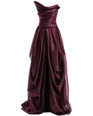 Gemy Maalouf Strapless Draped Gown - Purple