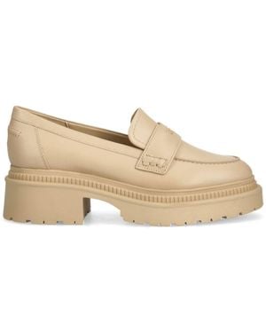 Guess Logo-Stamp Loafers - Natural