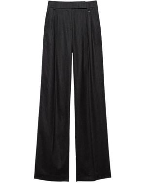 Aniye By Pinstripe-Pattern Pants - Black