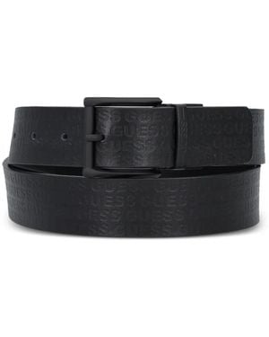 Guess Cintura Con Logo Goffrato - Nero