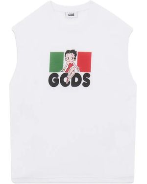 Gcds X Betty Boop Sleeveless Cotton T-Shirt - White