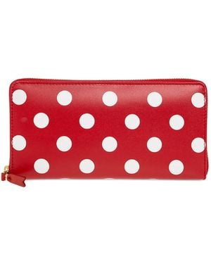Comme des Garçons Polka-Dot Leather Wallet - Red