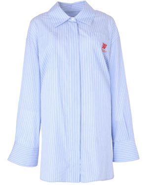 Off-White c/o Virgil Abloh Roxy ストライプ シャツドレス - ブルー