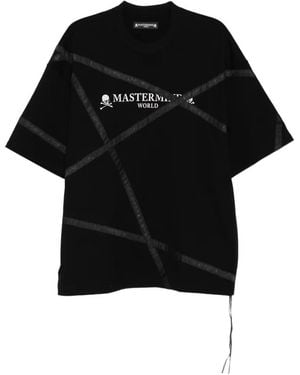 MASTERMIND WORLD Logo-Print Panelled T-Shirt - Black