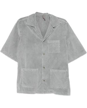 Biagio Santaniello Corduroy Short-Sleeve Shirt - Grey