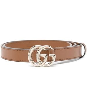 Gucci Gg Leather Belt - Brown