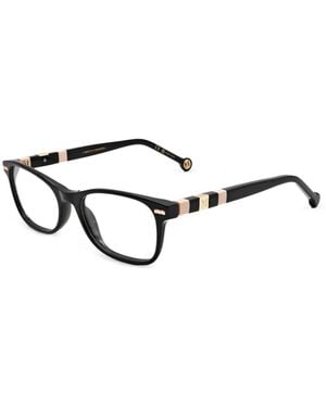 Carolina Herrera Logo-Detail Square-Frame Glasses - Black