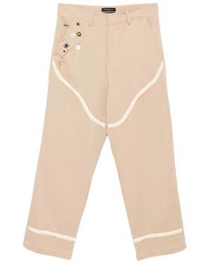 JUNTAE KIM Pantalon Chino À Détail De Corset - Neutre