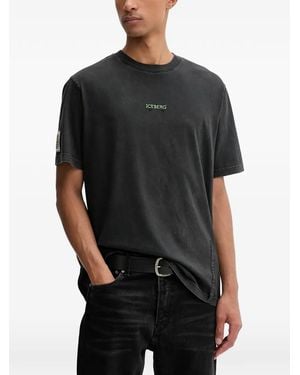 Iceberg Printed Short-Sleeve T-Shirt - Black