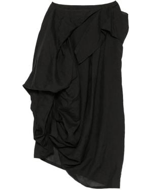 Yohji Yamamoto Asymmetric Draped Skirt - Black