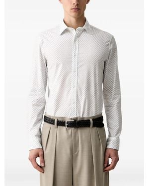 Michael Kors Geometric-Print Long-Sleeve Shirt - Grey