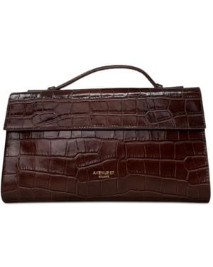 Avenue Bolso De Mano Paloma De Piel Con Efecto De Piel De Cocodrilo - Marrón