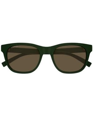 Gucci Rectangle-Frame Sunglasses - Green