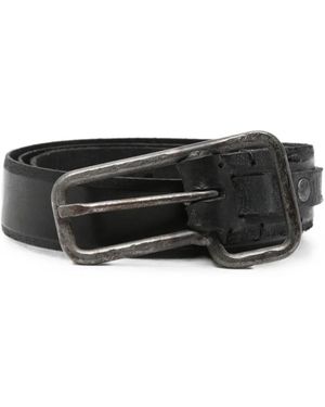 Layer Zero Distressed-Effect Buckle Belt - Black