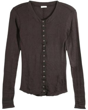 Free People Going Places Cardigan Mit Druckknöpfen - Schwarz