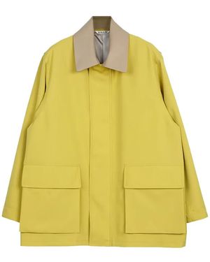 AURALEE Abrigo Con Botones De Lana - Amarillo