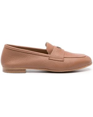 Casadei Antilope Leather Loafers - Brown