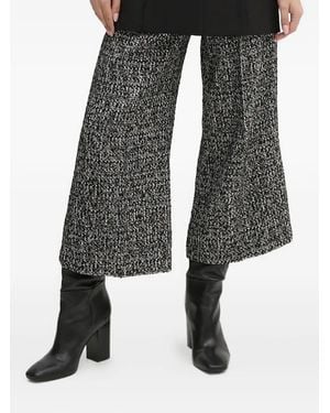 Joop! Tweed Wide-leg Cropped Pants - Black