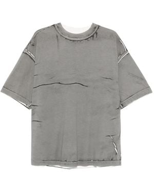 Paura Costa Distressed T-Shirt - Grey