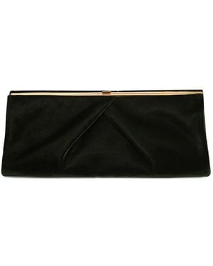 Dries Van Noten Medium Fluwelen Clutch Met Geplooid Detail - Zwart