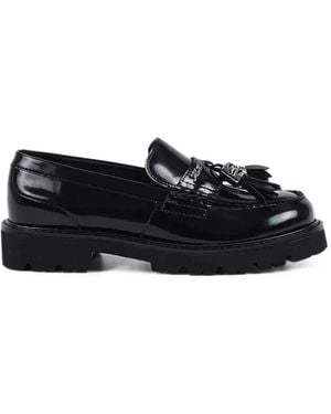 KARL LAGERFELD Tassel-Detail Lug-Sole Loafers - Black