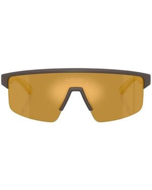 Burberry Check-Pattern Oversized-Frame Sunglasses - Brown