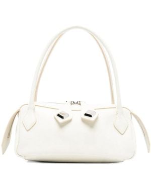 MINOBOSSI Anna Leather Tote Bag - White