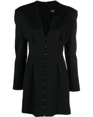 Del Core Plunging V-Neck Fitted Minidress - Black