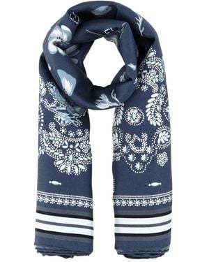 Fendi Floral Paisley Silk Scarf - Blue