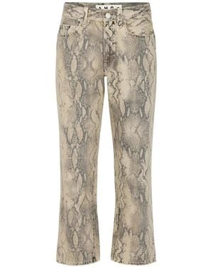 AMO Billie Snakeskin-Print Jeans - Natural