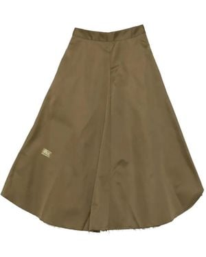 Song For The Mute Frayed-Edge A-Line Midi Skirt - Natural