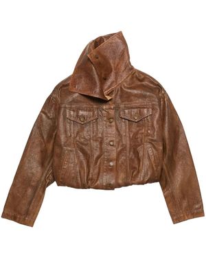 Acne Studios Garment-Dyed Denim Jacket - Brown
