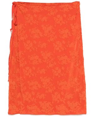 SIR. Falda Midi Blanca - Naranja